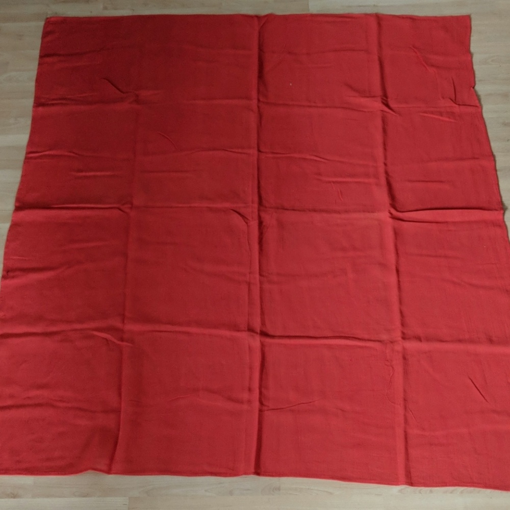 Large square cotton red scarf